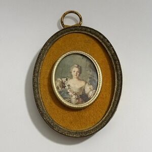 Vintage Cameo Art Print Creation Florentia Portrait Framed Italy